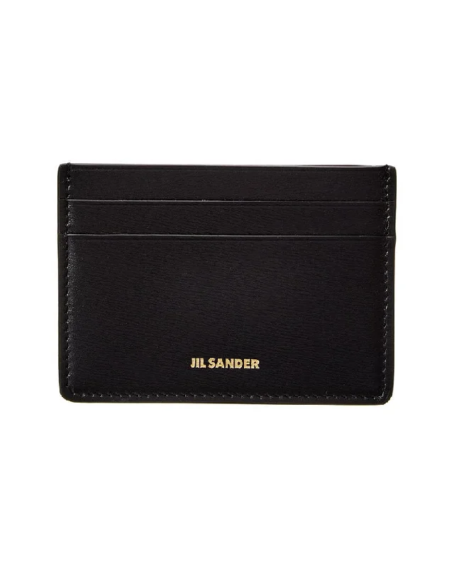 Women's money clip with a double - sided designJil Sander Logo Mini Leather Card Case Women's money clip with a double - sided designJil Sander Logo Mini Leather Card Case