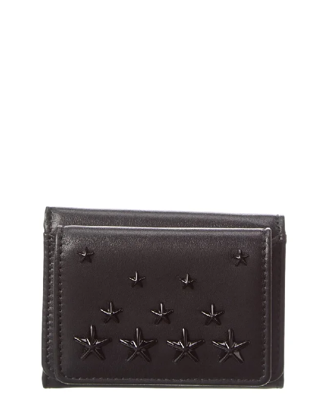 Women's money clip made of genuine crocodile leather​Jimmy Choo Nemo Leather French Wallet