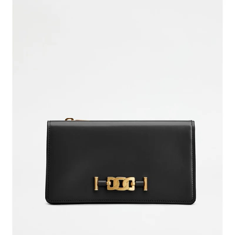 Women's money clip in gold - tone metal​Kate Phone Holder Shoulder Bag in Leather