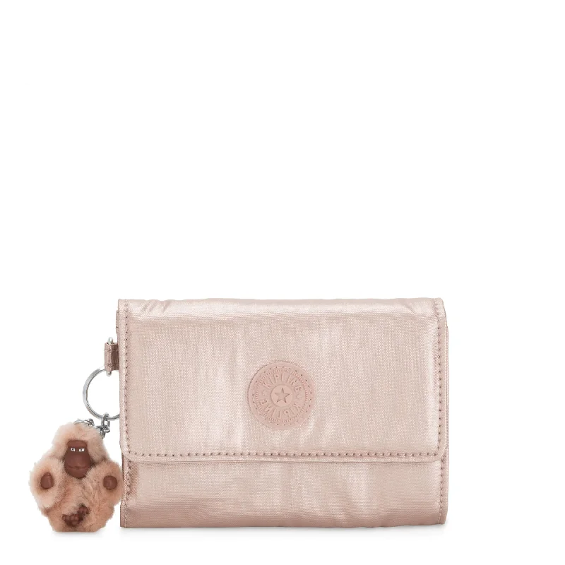Women's money clip with a swarovski crystal accent​Kipling Pixi Medium Metallic Organizer Wallet