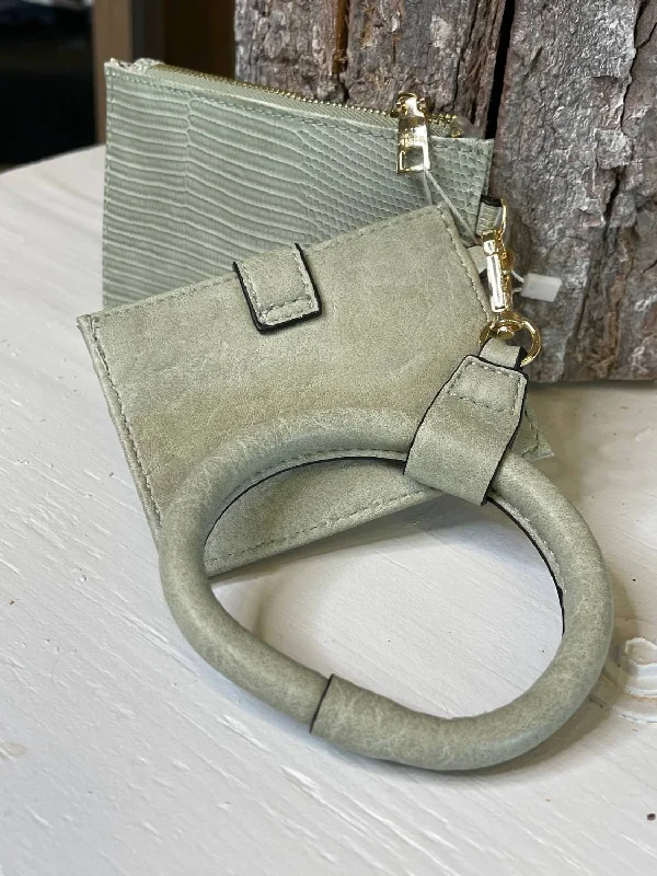 Stylish women's money clip for business meetings​Libby Double Wallet Bangle In Light Green
