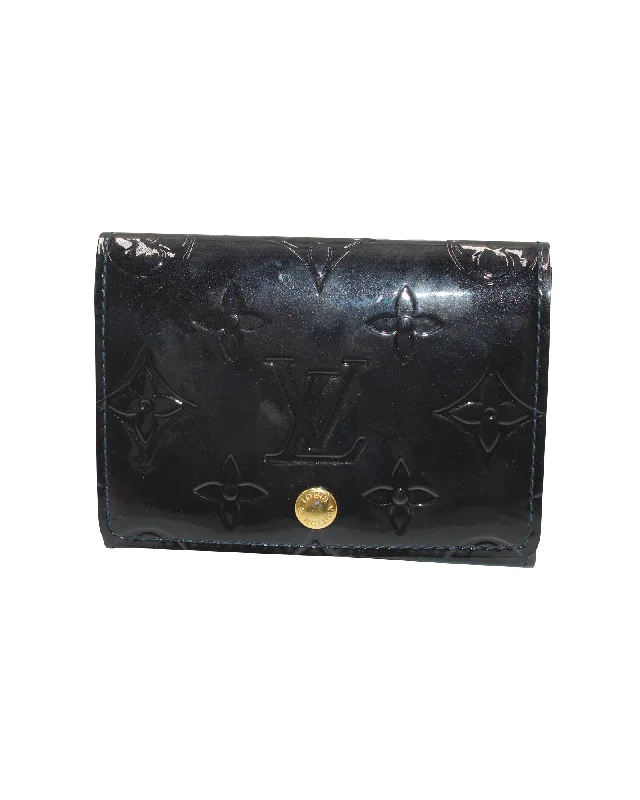 Women's money clip with a leather - wrapped metal coreLouis Vuitton Amarante Monogram Business Card Holder in Navy Blue Patent Leather Women's money clip with a leather - wrapped metal coreLouis Vuitton Amarante Monogram Business Card Holder in Navy Blue Patent Leather
