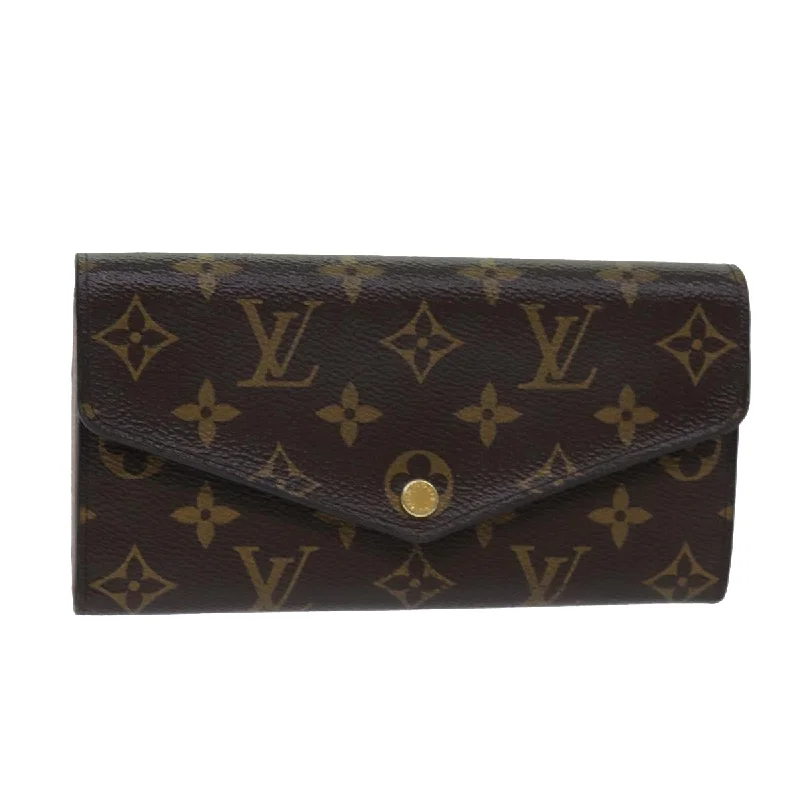 Women's money clip with a heart - shaped cutout​Louis Vuitton Portefeuille Sarah  Canvas Wallet  (Pre-Owned)