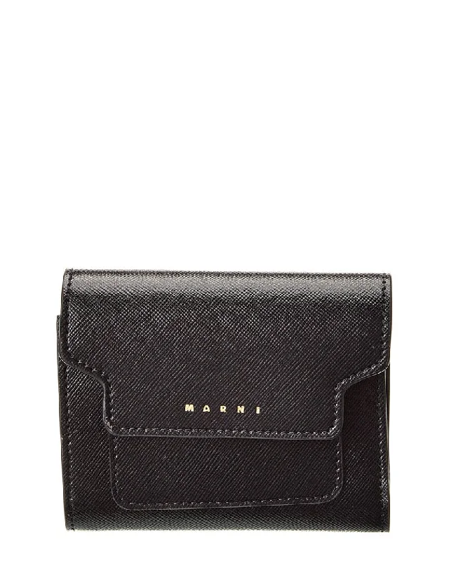 Women's money clip for minimalist fashionistas​Marni Saffiano Leather Wallet