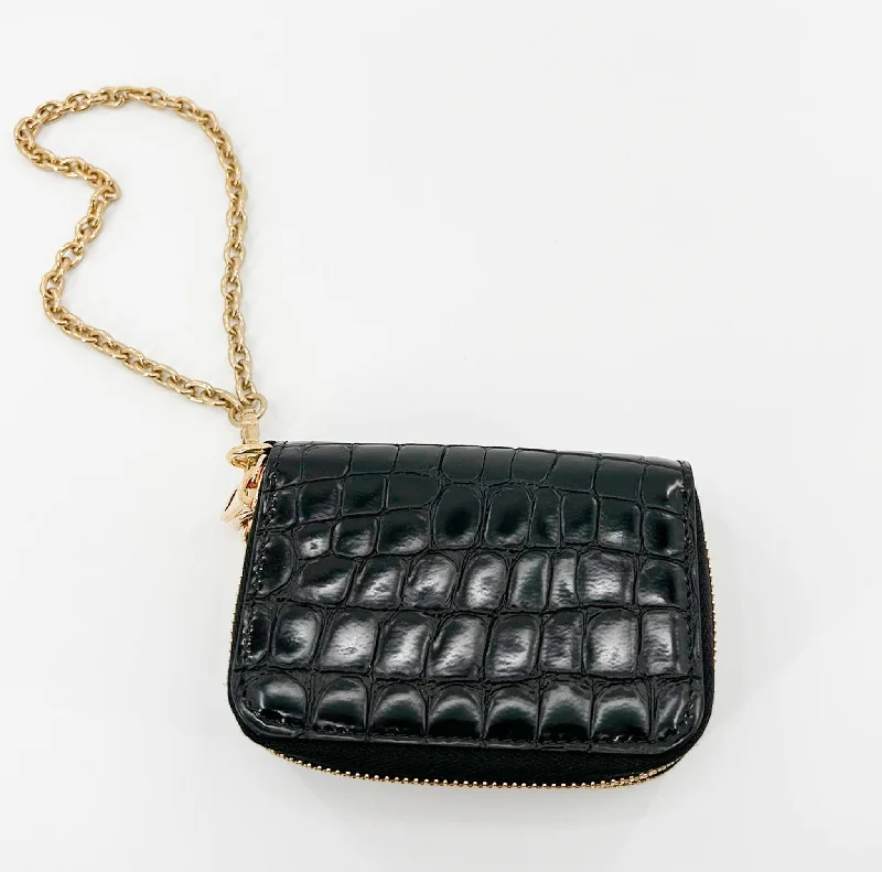 Women's money clip for left - handed usersMiu Miu Croc Embossed Leather Zip Around Wallet - Black Women's money clip for left - handed usersMiu Miu Croc Embossed Leather Zip Around Wallet - Black