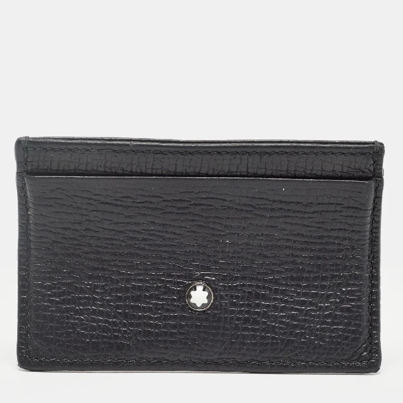 Women's money clip with a floral pattern​Montblanc Black Leather Meisterstuck Card Holder