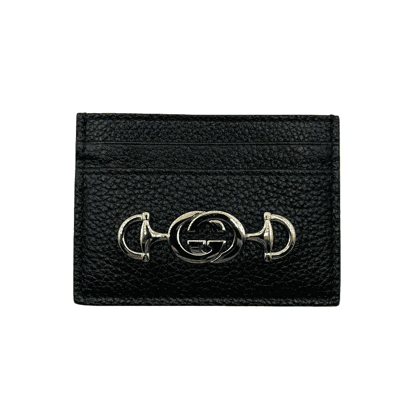 Women's money clip for a sporty - chic outfit​New Women's Gucci Zumi  Leather Card Holder Wallet Metal GG Logo w/Box