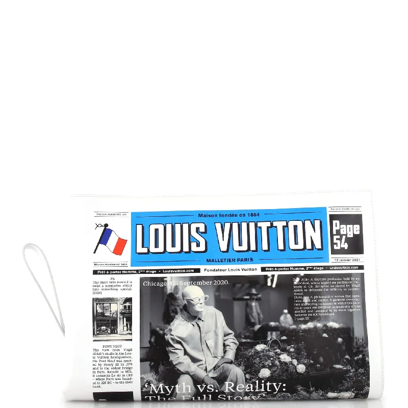 Women's money clip for minimalist fashionistas​Newspaper Pouch Printed Leather