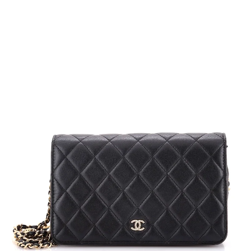 Soft - touch women's money clip for a comfortable gripPearl Strap Wallet on Chain Quilted Iridescent Lambskin Soft - touch women's money clip for a comfortable gripPearl Strap Wallet on Chain Quilted Iridescent Lambskin