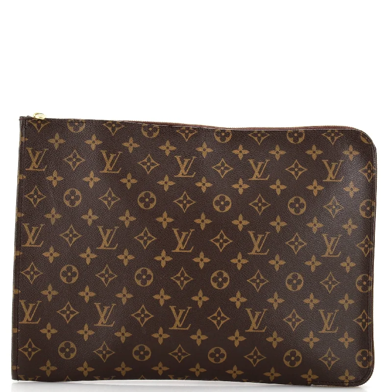 Women's money clip with a personalized monogram​Poche Documents Monogram Canvas