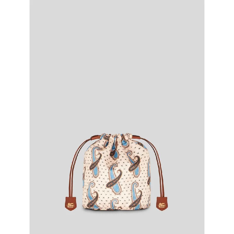 Stylish women's money clip for business meetings​POUCH WITH PAISLEY AND POLKA DOT PATTERNS