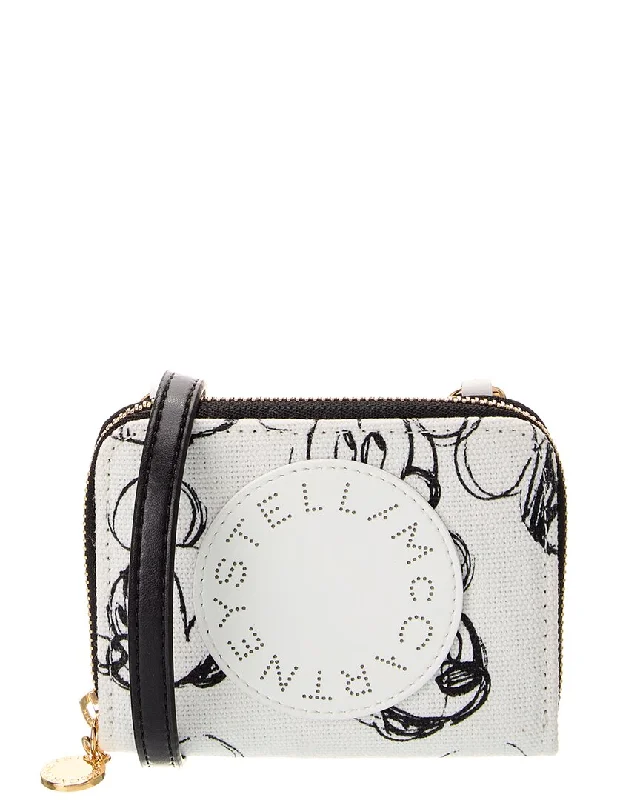 Compact women's money clip for small pursesStella McCartney Perforated Logo Leather Zip Around Wallet Compact women's money clip for small pursesStella McCartney Perforated Logo Leather Zip Around Wallet