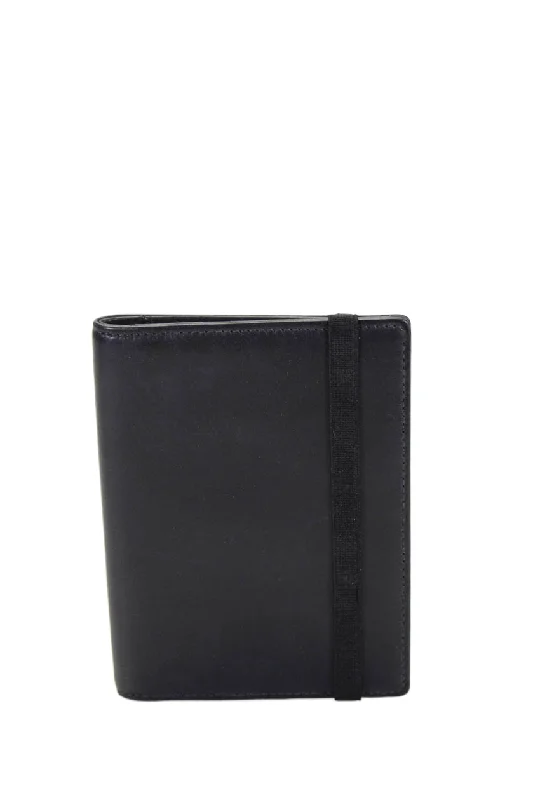 Women's money clip with a swarovski crystal accent​Tardini Womens Leather Bifold Open Side Elastic Band Closure Wallet Black