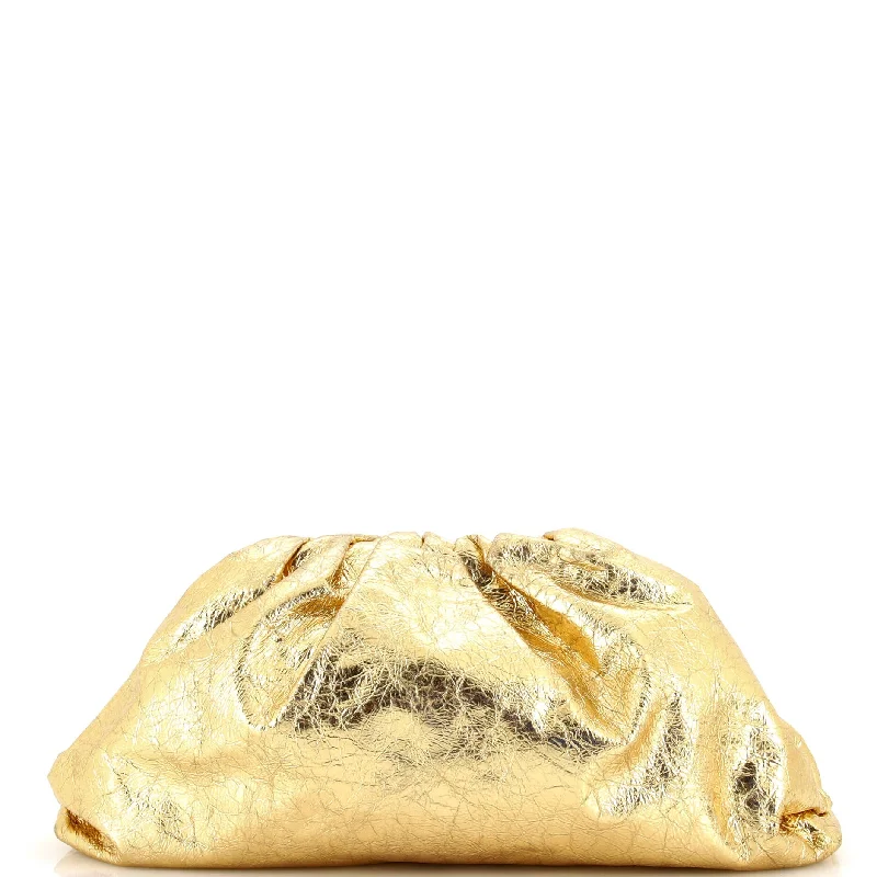 Women's money clip for a bridal party gift​The Pouch Crinkled Metallic Leather
