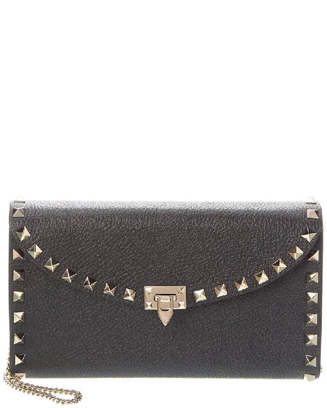 Women's money clip with a keychain attachmentValentino Rockstud Grainy Leather Wallet On Chain Women's money clip with a keychain attachmentValentino Rockstud Grainy Leather Wallet On Chain