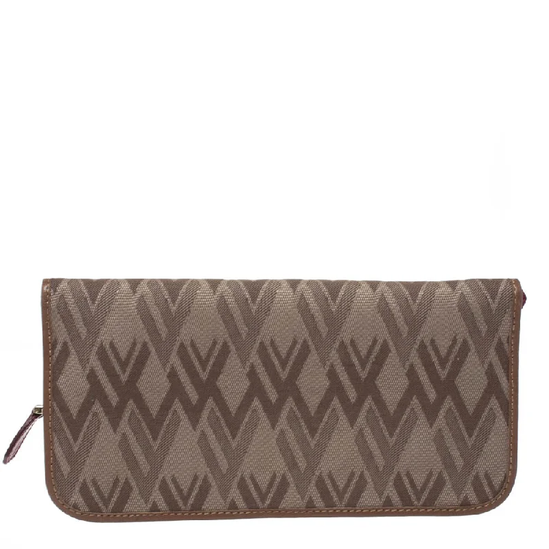 Women's money clip with a transparent acrylic design​Valentino Tri Color Canvas And Leather Continental Wallet