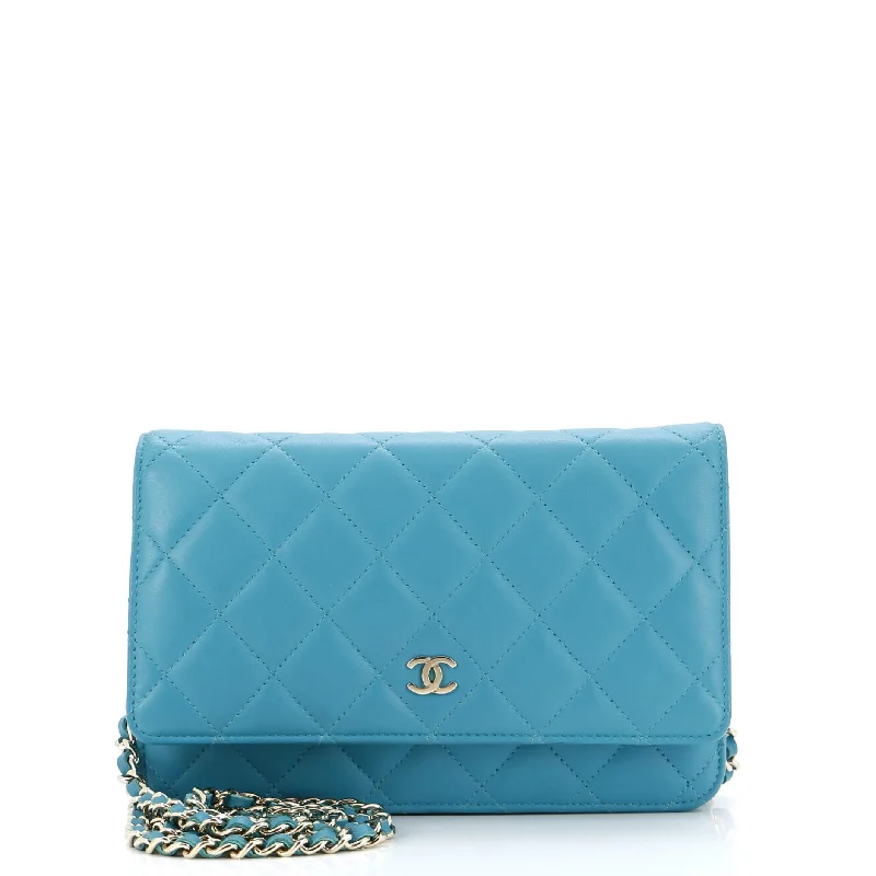 Elegant women's money clip for formal occasions​Wallet on Chain Quilted Lambskin
