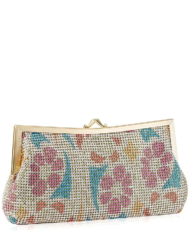 Women's money clip with a leather - wrapped metal core​Whiting & Davis Surge Crystal Purse