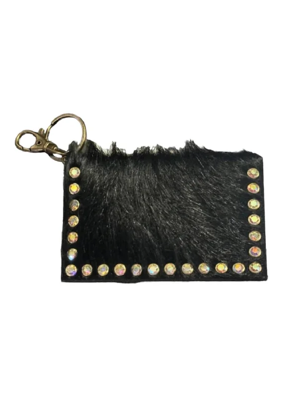Elegant women's money clip for formal occasions​Women's Long Haired Hide Wallet In Black