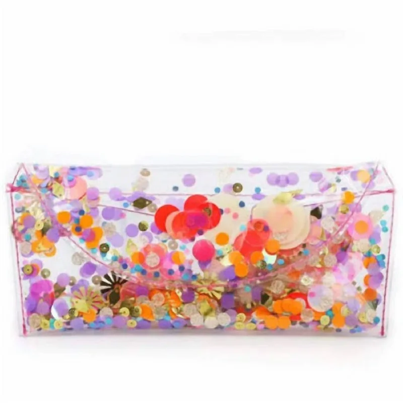 Women's money clip for a statement accessory look​Women's Side Of Sunshine Sunglass Case In Clear/white