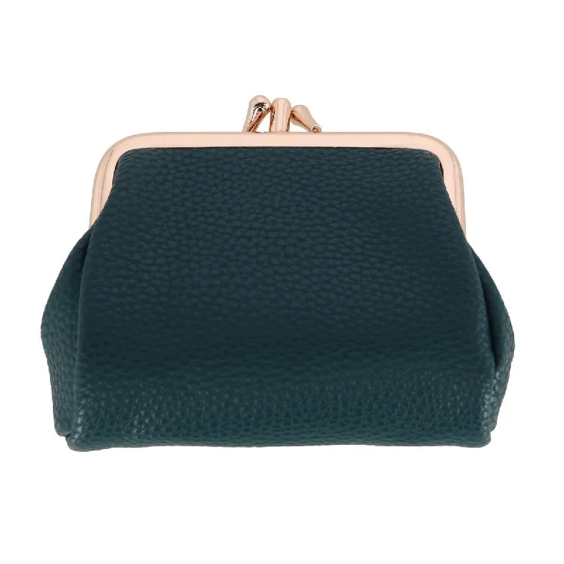 Women's money clip with a heart - shaped cutout​Women's Vegan Leather Triple Frame Coin Purse Wallet