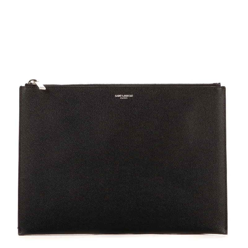 Women's money clip in gold - tone metal​Zip pouch