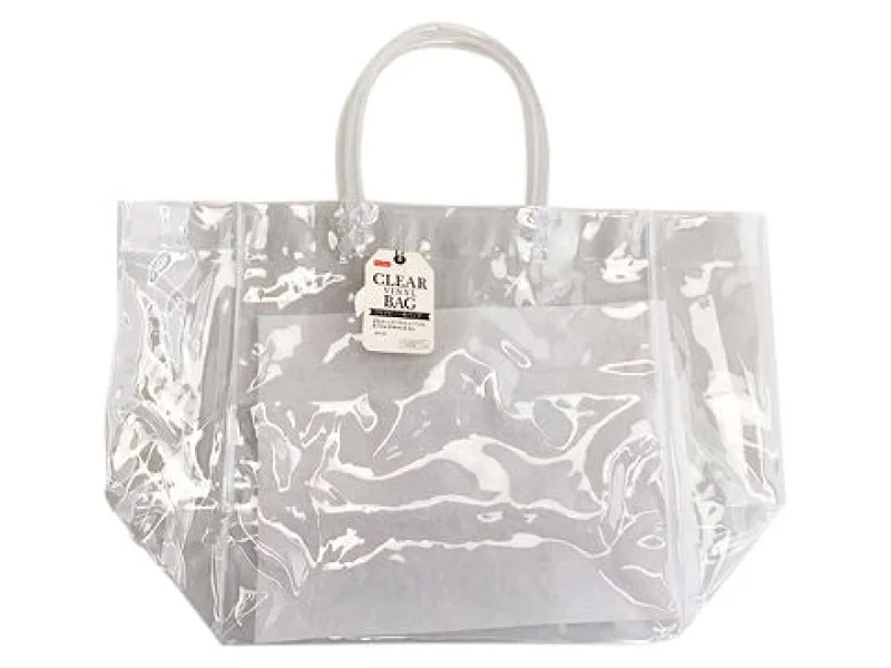 Embroidered Tote Bag in Beige with Floral Motifs for a Boho - Chic VibeClear Vinyl Bag