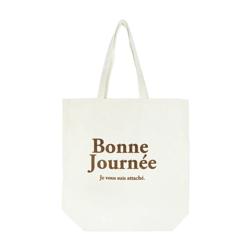 Tote Bag with RFID - Blocking Pocket in Black for Protecting Your Cards and InformationDesign Tote Bag -Bonne Journee and SNEAKER - 1.37ft x 1.31ft x 5.31in - 42cm x 40cm x 13.5cm-