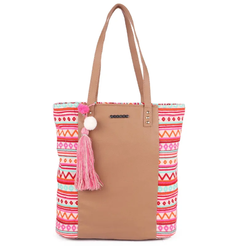 Waterproof Tote Bag in Yellow for Outdoor Activities in Wet WeatherPink Multicolor Pu Block Design Tote With Pu Strap Waterproof Tote Bag in Yellow for Outdoor Activities in Wet WeatherPink Multicolor Pu Block Design Tote With Pu Strap