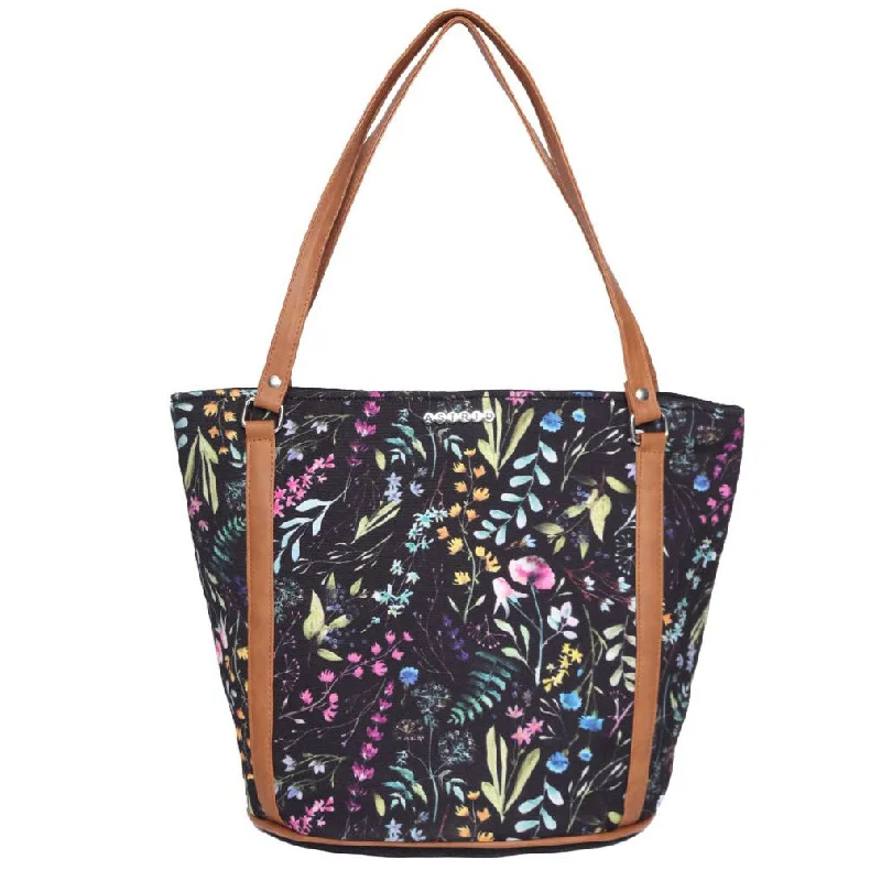 Monogrammed Tote Bag in Brown Leather with Personalized Initials for a Custom and Elegant TouchBlack Base With Multi Color Leaf Print Shopper Bag Monogrammed Tote Bag in Brown Leather with Personalized Initials for a Custom and Elegant TouchBlack Base With Multi Color Leaf Print Shopper Bag