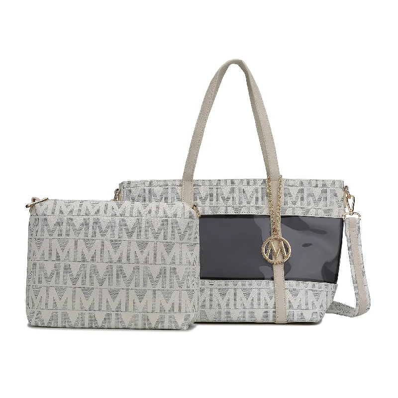 Geometric - Printed Tote Bag in Multicolor for a Contemporary and Trendy OutfitBelinda Signature Tote Bag and Pouch Set
