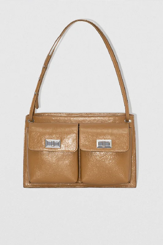 Embroidered Tote Bag in Beige with Floral Motifs for a Boho - Chic VibeBilly Tote Sparrow Creased Leather
