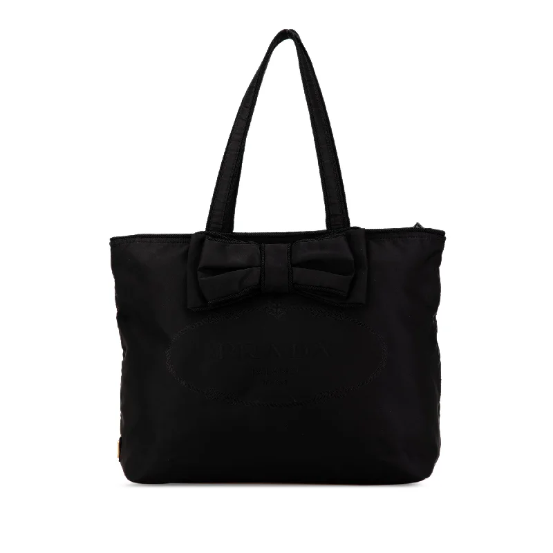 Small Vegan Leather Tote Bag in Blush Pink with Gold - Tone Hardware for a Feminine and Stylish AccessoryBlack Prada Tessuto Canapa Logo Bow Tote Small Vegan Leather Tote Bag in Blush Pink with Gold - Tone Hardware for a Feminine and Stylish AccessoryBlack Prada Tessuto Canapa Logo Bow Tote
