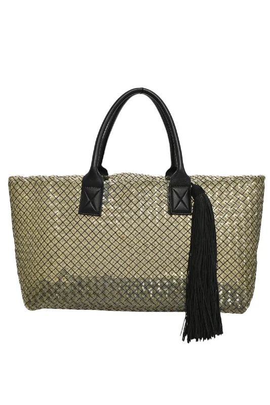 Tote Bag with RFID - Blocking Pocket in Black for Protecting Your Cards and Information[WB5899] Bottega Veneta | Tote Bag