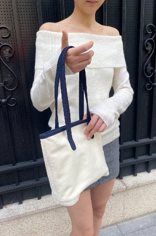 Medium - Sized Canvas Tote Bag in Navy Blue with Striped Pattern for a Nautical - Inspired LookCanvas Tote Bag Medium - Sized Canvas Tote Bag in Navy Blue with Striped Pattern for a Nautical - Inspired LookCanvas Tote Bag