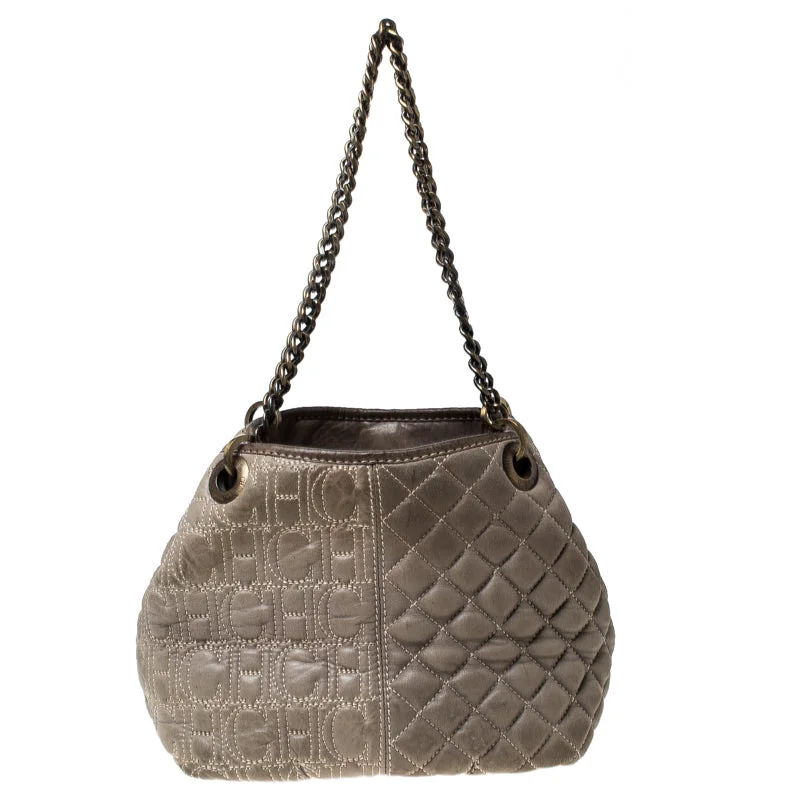 Faux Fur - Trimmed Tote Bag in White for a Cozy Winter LookCarolina Herrera Olive Monogram Leather Chain Tote Faux Fur - Trimmed Tote Bag in White for a Cozy Winter LookCarolina Herrera Olive Monogram Leather Chain Tote