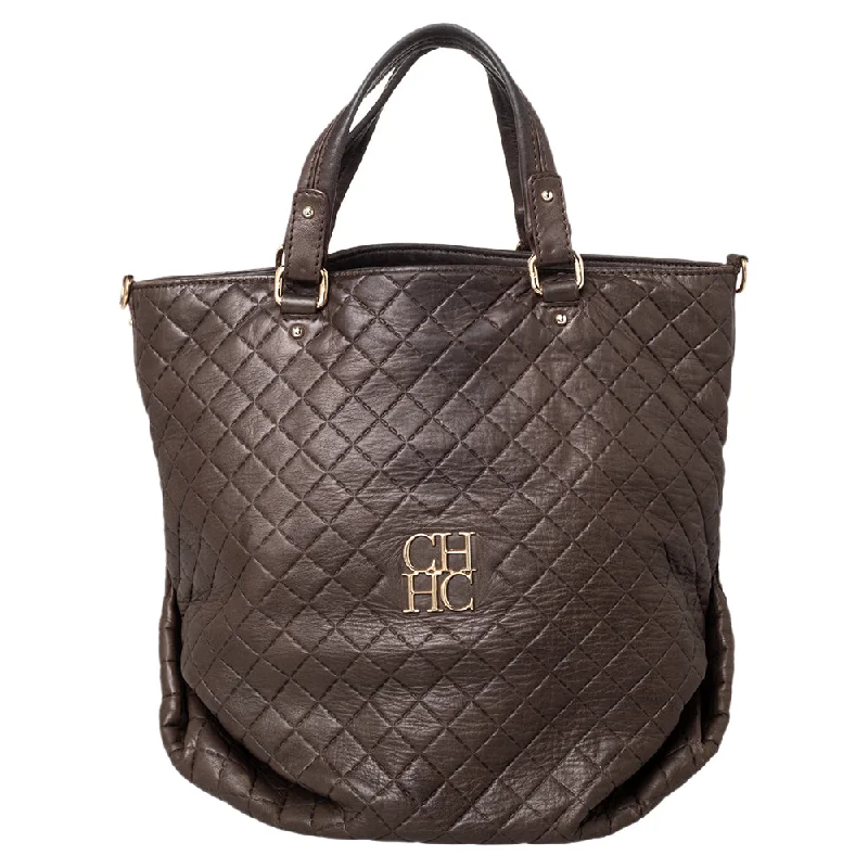 Patchwork Tote Bag in Denim with Vintage - Inspired Designs for a Retro AppealCarolina Herrera Quilted Leather Tote
