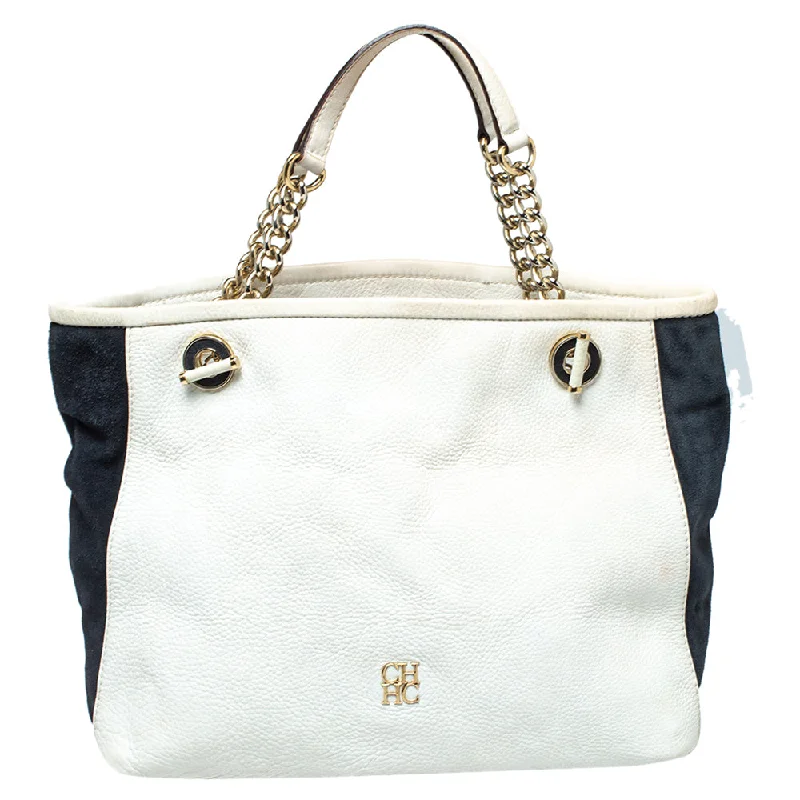 Small Vegan Leather Tote Bag in Blush Pink with Gold - Tone Hardware for a Feminine and Stylish AccessoryCarolina Herrera  Textured Leather And Suede Tote