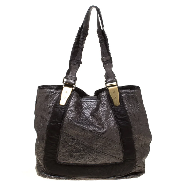 Women's Tote Bag with Magnetic Closure in Orange for Easy Access on the GoChloe Metallic Pebbled Leather Shopper Tote