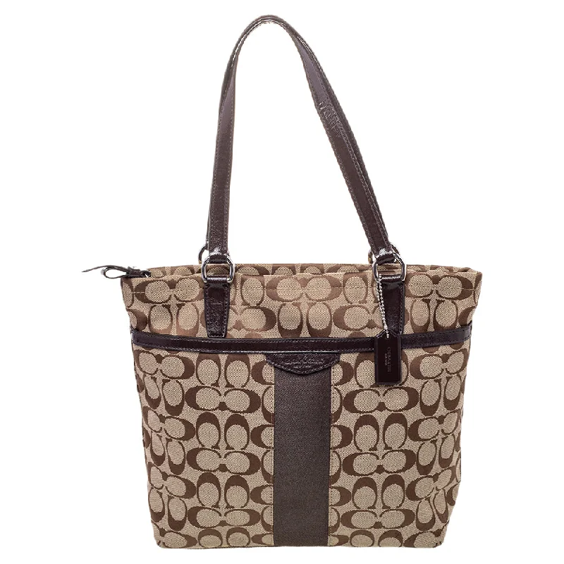 Tote Bag with RFID - Blocking Pocket in Black for Protecting Your Cards and InformationCoach /beige Canvas And Patent Leather Top Zip Tote Tote Bag with RFID - Blocking Pocket in Black for Protecting Your Cards and InformationCoach /beige Canvas And Patent Leather Top Zip Tote