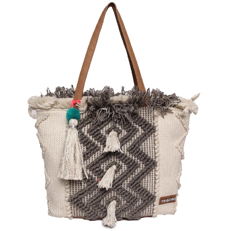 Small Vegan Leather Tote Bag in Blush Pink with Gold - Tone Hardware for a Feminine and Stylish AccessoryNatural/Grey Color Handloom Bags With Pu Handle And Beautiful Handing Tassel Small Vegan Leather Tote Bag in Blush Pink with Gold - Tone Hardware for a Feminine and Stylish AccessoryNatural/Grey Color Handloom Bags With Pu Handle And Beautiful Handing Tassel