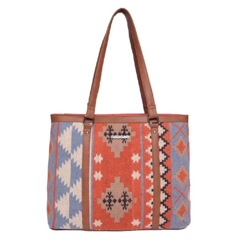 Geometric - Printed Tote Bag in Multicolor for a Contemporary and Trendy OutfitMulti Color Shopper Bags With Pu Handle