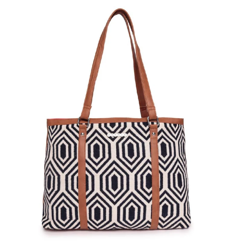 Medium - Sized Canvas Tote Bag in Navy Blue with Striped Pattern for a Nautical - Inspired LookMulti Color Shopper Bags With Pu Handle Medium - Sized Canvas Tote Bag in Navy Blue with Striped Pattern for a Nautical - Inspired LookMulti Color Shopper Bags With Pu Handle