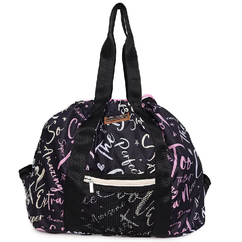 Large Capacity Genuine Leather Women's Tote Bag in Black for Work and CommutingOversize Tote Cum Backpack Stripe Print On Polyester Fabric, Large Capacity Genuine Leather Women's Tote Bag in Black for Work and CommutingOversize Tote Cum Backpack Stripe Print On Polyester Fabric,