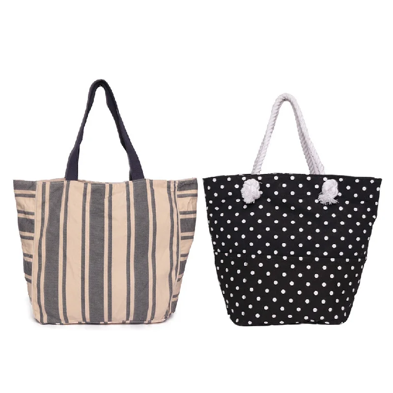 Quilted Tote Bag in Cream with Silver Hardware for a Classic and Sophisticated StyleSet Of Two Women Blue Stripe Print Oversized Shopper Bag Quilted Tote Bag in Cream with Silver Hardware for a Classic and Sophisticated StyleSet Of Two Women Blue Stripe Print Oversized Shopper Bag