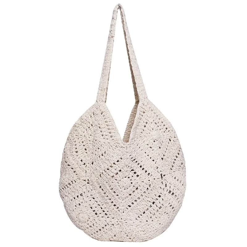 Geometric - Printed Tote Bag in Multicolor for a Contemporary and Trendy OutfitASTRID Natural Color Crochet Tote Bag,Hobo Bag Geometric - Printed Tote Bag in Multicolor for a Contemporary and Trendy OutfitASTRID Natural Color Crochet Tote Bag,Hobo Bag
