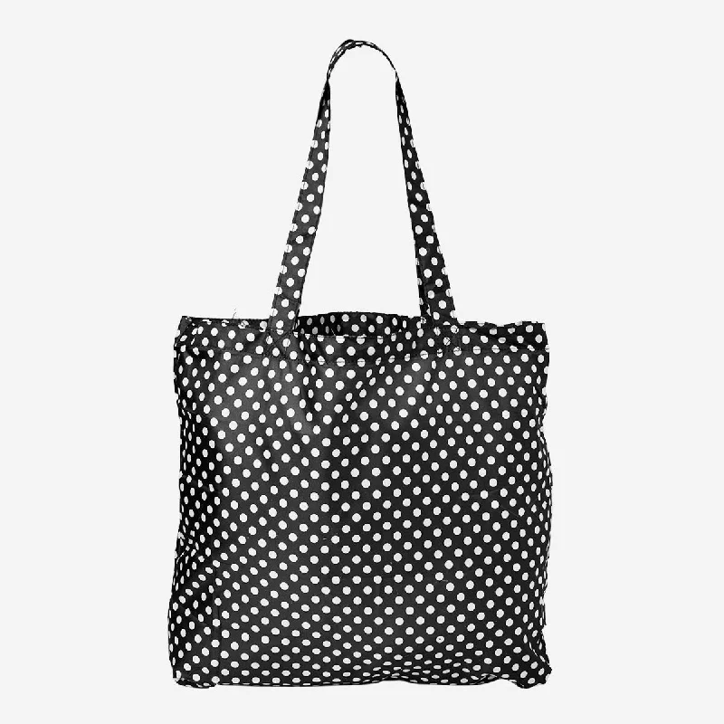 Women's Tote Bag with Magnetic Closure in Orange for Easy Access on the GoFoldable Black Tote Bag with Dots Women's Tote Bag with Magnetic Closure in Orange for Easy Access on the GoFoldable Black Tote Bag with Dots