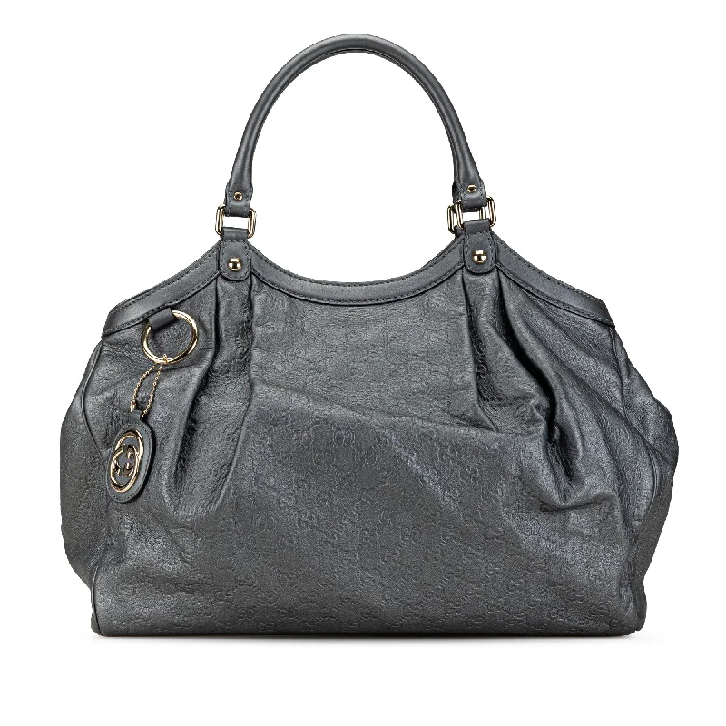 Faux Fur - Trimmed Tote Bag in White for a Cozy Winter LookGray Gucci Guccissima Sukey Tote Faux Fur - Trimmed Tote Bag in White for a Cozy Winter LookGray Gucci Guccissima Sukey Tote