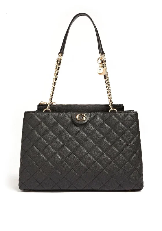 Women's Tote Bag with Magnetic Closure in Orange for Easy Access on the GoGuess Gillian Quilted Shopper Bag, Black Women's Tote Bag with Magnetic Closure in Orange for Easy Access on the GoGuess Gillian Quilted Shopper Bag, Black