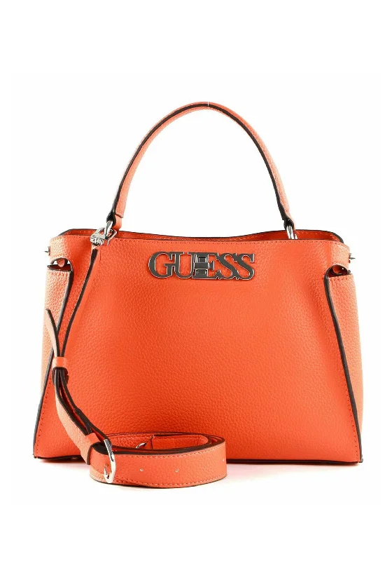 Women's Tote Bag with Zipper Closure in Red for Secure StorageGuess Uptown Chic Large Lock Tote Bag, Rust